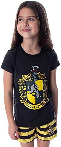 Harry Potter Girls 'Hogwarts Castle Shirt and Shorts Sleepwear Pijama Conjunto - Todas as 4 casas disponíveis