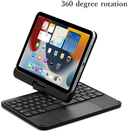 Souyoyihi Magnetic 360 Ipad rotativo Mini 6ª geração Caixa de teclado Touchpad 7 Cores Teclado de relevo de backboard rotativo