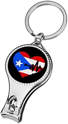 Puerto Rico Heartbeat Clipper com chave de anel de chave de metal engraçado