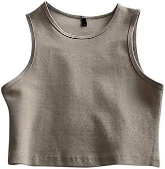 Camisa de manga comprida feminina Faixa de verão BM Knit Vest Gym Gym Fitness Crew pescoço colheita sem mangas da colheita feminina