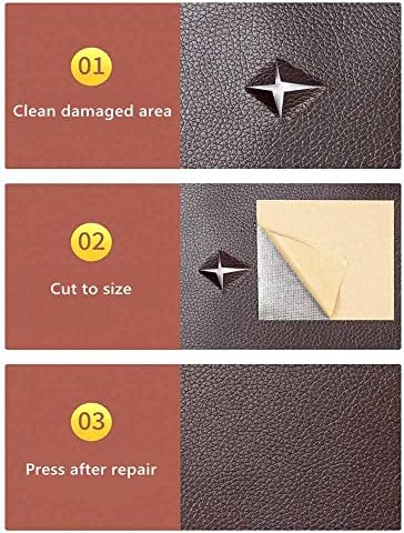 Fercla Leather Repay Patch para móveis, fita de couro para reparo auto adesivo, remendo de couro para sofás bolsas de sofá -cama de assento de carro
