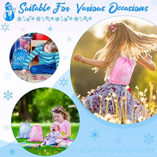 Chengu Frozen Party Favors Sacos para Inverno Snowflake Kids Birthday Favor Goodies Bags Bolsa de doces de presente para o país