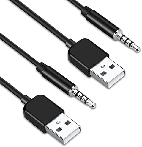 Coomoors USB a 3,5 mm Adaptador de áudio Jack 2, macaco de áudio auxiliar AUX para USB 2.0 Adaptador de cabo de carga masculina