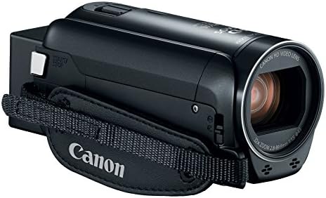 Câmera de vídeo portátil de câmera de vídeo portátil da Canon Vixia HF R800 com entrada de áudio, painel de toque de 3,0 polegadas LCD, processador de imagem Digic DV 4, zoom avançado 57x e sensor HD CMOS, preto