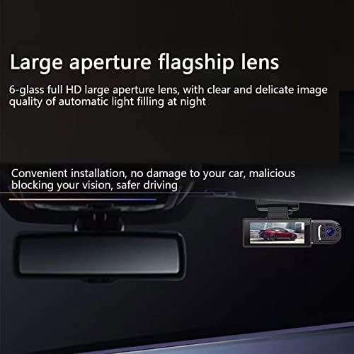2023 1080p Dual Dash Cam Front e Inside 1080p Dash Câmera para carros IR Night Vision Car Câmera, gravação de loop, detecção de movimento, HDR