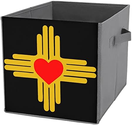 Novo México, bandeira estadual de chapas de tecido colapsível Bin Cubos Organizer dobrável Caixa com alças