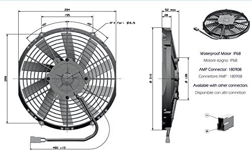 GC Resfriamento 90050177-11 Pusher de ventilador de resfriamento elétrico de baixo perfil