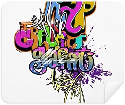 Graffiti Street Culture Words Colorful Words Limpando Limpador de Tela 2pcs Camurça Fabric