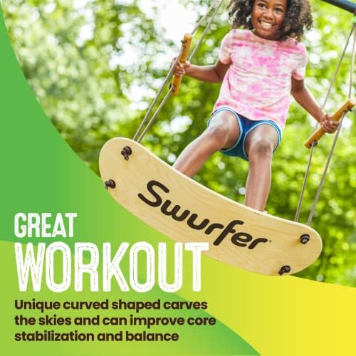 Swurfer Stand Up Tree Swing, Swing Outdoor - Swingset Outdoor para crianças com alças ajustáveis, balanço ao ar