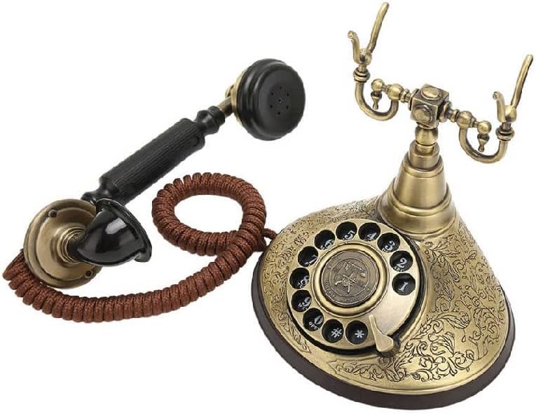 Telefone vintage Gretd Vintage Roting Discing Phone com moda antiga com ajuste de volume de toque de aparelho para o quarto de estudo