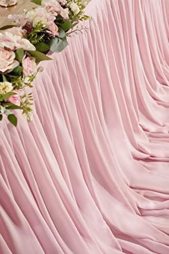 Mohoeey 6ft 6 pés longos de rosa de rosa Salia de mesa de chiffon com toalha de tule rosa rosa rosa para casamento, aniversário e decorações