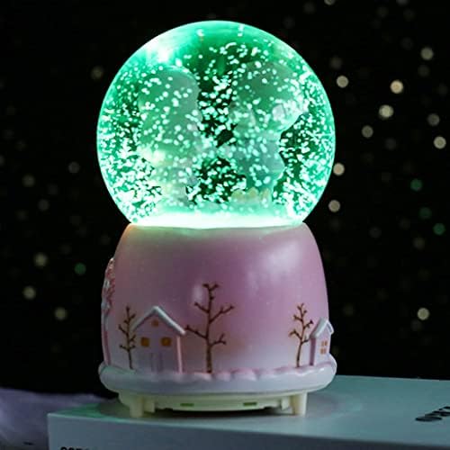 Luzes coloridas criativas de Ylyajy flutuando flocos de neve brancos, casal casal de vidro, caixa de música tanabata presente
