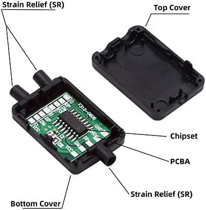 CableCC PCBA para portas USB2.0 Hub USB 1 a 2 Splitter com tampa SR para peças de OEM DIY e cabo de 3,0 mm
