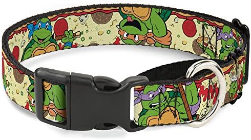 Teenage Mutant Ninja Turtles Collar Collar Martingale Classic Tmnt Turtle Pizza 15 a 26 polegadas de 1,0 polegada