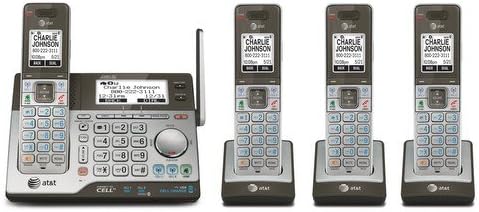 AT&T CLP99483 DECT 6.0 Conecte -se ao sistema de atendimento de telefone celular com identificação de chamadas dupla/chamada esperando prata/preto
