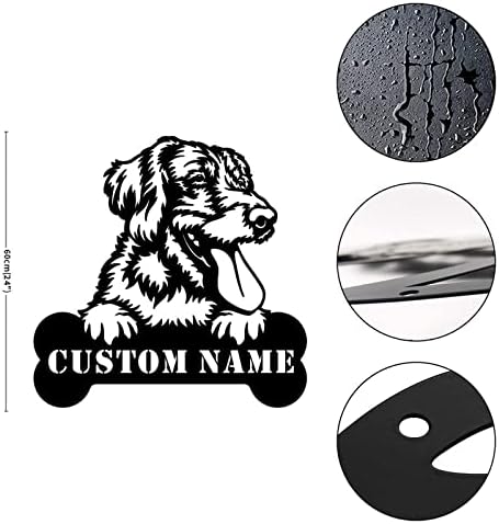 Nome personalizado Pet Dog and Bone Metal Sign Country Laser Cut Metal Wall Sculpture Artwork Arting Sign Country Metal Bar Sinabel