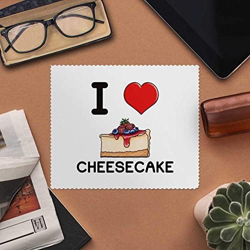 Azeeda 2 x 'eu amo o cheesecake' lentes/óculos de limpeza de microfibra