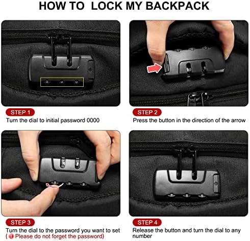 Backpack de laptop para viagens LoveVook Backpack anti -roubo à prova d'água com bloqueio de trava e USB port backpack de negócios de computadores para homens mochila da faculdade