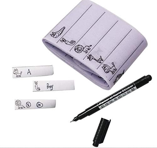 Ferro lavável branco de 600 pacote em etiquetas de nomes Tags de tecido marcador Conjunto para acessórios de costura de roupas + 6 canetas