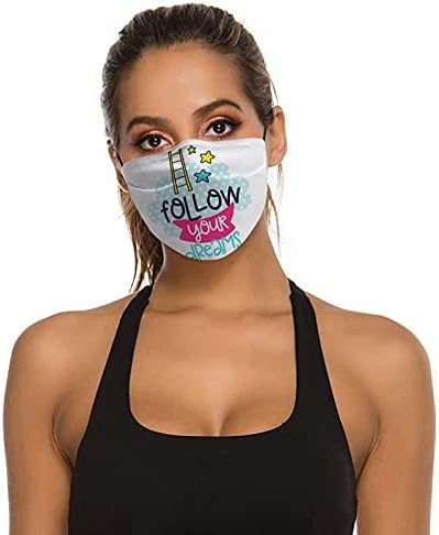 MODEN Roupos de segurança lavável reutilizável máscaras de poeira tampas de boca imprimida design fofo siga seus sonhos