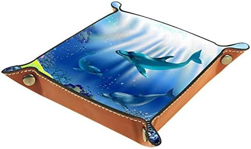 Lyetny, o mundo subaquático de golfinhos e plantas, caixa de armazenamento de cabeceira de mesa de mesa alterar a carteira