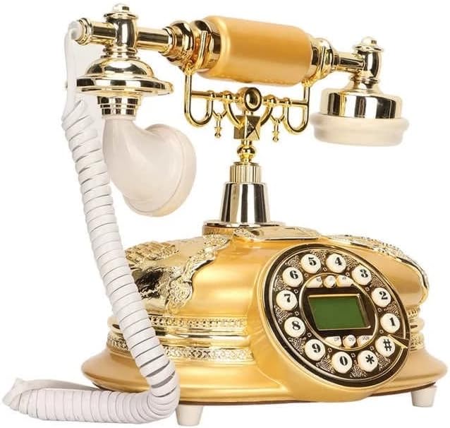 Wyfdp telefone antigo com fio fixo home telefones vintage clássico de cerâmica home telefone antigo escritório lcd displayr identificador de chamadas