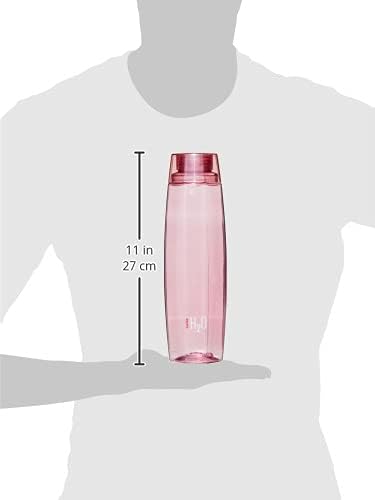 Cioloncelo Octa Premium Edition Garrafa de água plástica segura, 1 litro, conjunto de 6, rosa
