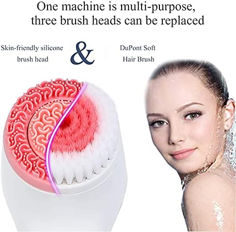 Brush de limpeza facial facial de NSWD 3 em 1 Silicone, escova de limpeza facial de limpeza USB elétrica, tratamentos de limpeza profunda esfoliantes
