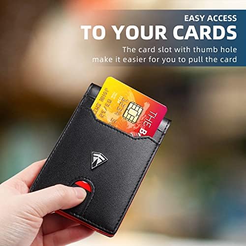 Carteira FirstVip for Men - Bifold esbelta com bloqueio de RFID, clipe de dinheiro, janela de identificação, 12 slots e couro