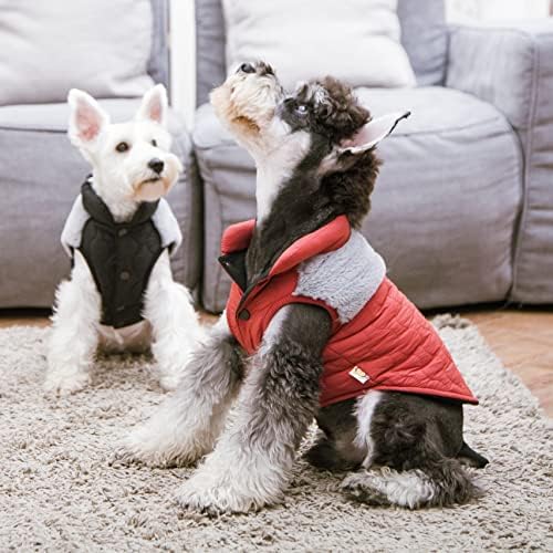 Touchdog 'Furrost-Bite' Casado de cães acolchoados-jaqueta de cachorro designer com FAUX-FUR E VELO POLAR REVANTÍVEL-Roupas de