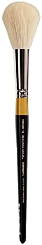 Kingart Original Gold Gold Specialty 9265 Series, Round Mop Artist Brush, Super Soft Natural, White-Black-Gold