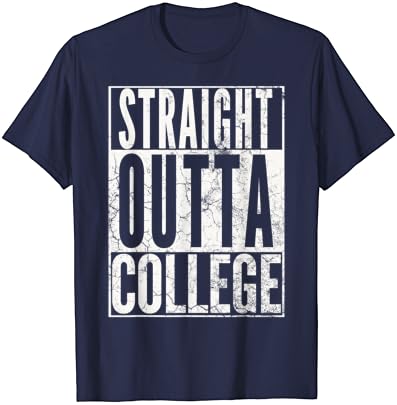 Straight Outta College 2023 Graduação T-shirt Senior Grad Gift
