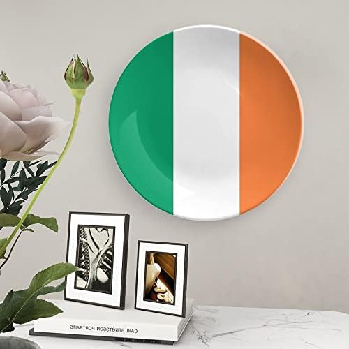 Placas decorativas de china de osso da bandeira da Irlanda com ornamentos pendurados em pratos de jantar