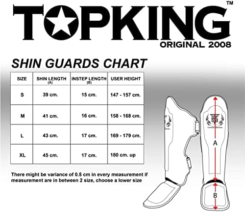 Top King New Pro Leather Shin Guards para Muay Thai