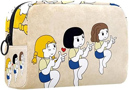 Tbouobt Sacos cosméticos para mulheres, Bolsa de maquiagem Acessórios de bolsas de higiene pessoal de viagem Organizador, cartoon 3