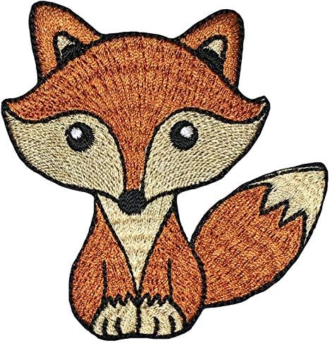 Papapatch Cute Wolf Fox Cartoon Diy Costura em ferro em apliques bordados Patch - Brown
