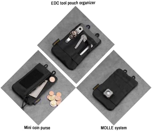 Organizador de bolso Viperade VE1-P, Men do Organizador de Pocket EDC, Bolsa de ferramentas da Bolsa Organizadora EDC com 5 bolsa EDC de armazenamento de ferramentas para lanterna, faca de bolso, caneta tática, EDC Gear