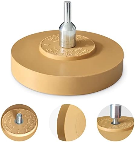 Roda de borracha de decalques lizmof, removedor de adesivos de roda de borracha de 4 polegadas com adaptador de perfuração,