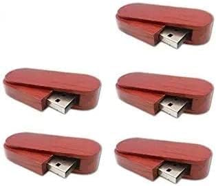 5 pacote gire a madeira vermelha 2.0/3.0 unidade flash USB USB Memória de disco grama com madeira