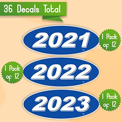 Tags versa 2021 2022 e 2023 Modelo oval Ano de carros Adesivos de janela de carros com orgulho feitos nos EUA Versa Oval Modelo Windshield Ano Os adesivos são azuis e brancos vêm doze por ano