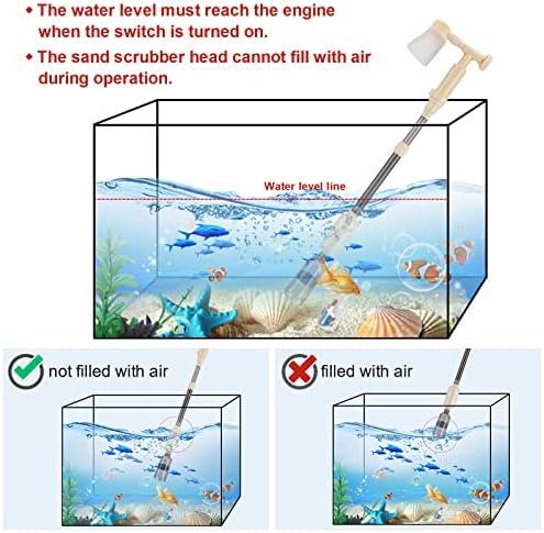 Limpador de cascalho aquário de aquário BEDEE: Limpador de cascalho de tanques elétricos 6 em 1 kit automático de pó