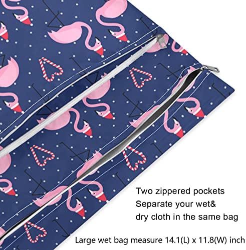 Zzxxb natal flamingo impermeabilizante saco molhado fralda reutilizável bolsa molhada com zíper para o ginástica de ginástica