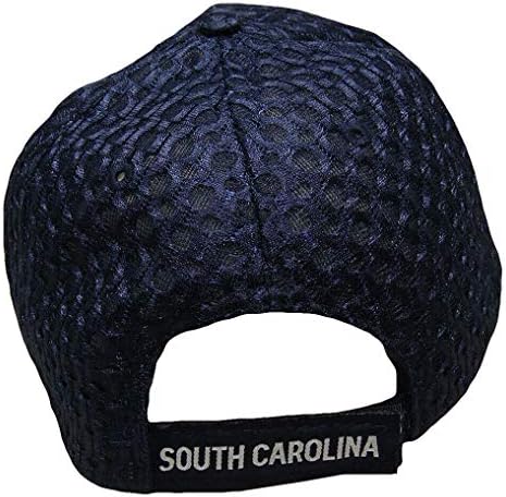 Carolina do Sul estadual azul marinho/branca malha texturizada bordada bordada tampa de tampa 721am