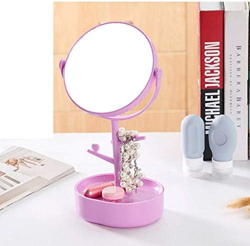 Maquiagem LXB Pequeno espelho, espelhos de banheiro espelhos de desktop Vanidade de dupla face espelho princesa Dormitório mesa criativa maquiagem de mesa grande de quatro cores, roxo