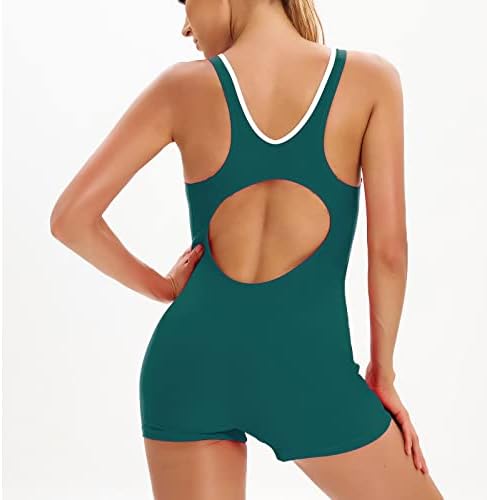 Momane Piece Swimsuit Colorblock Athletic Swimwear calcula o pescoço Boyshorts Monokini de roupas de banho de uma peça Monokini