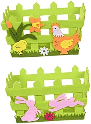 Bestonzon 2pcs cesto de ovo decoração de armazenamento de armazenamento cestas de doces para crianças cesta de brindes caixa de pegada caixa de armazenamento de alimentos contêiner de tecido não tecido