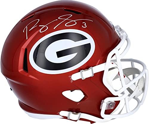 Roquan Smith Georgia Bulldogs autografado Riddell Flash Réplica de velocidade alternativa Capacete - capacetes NFL autografados