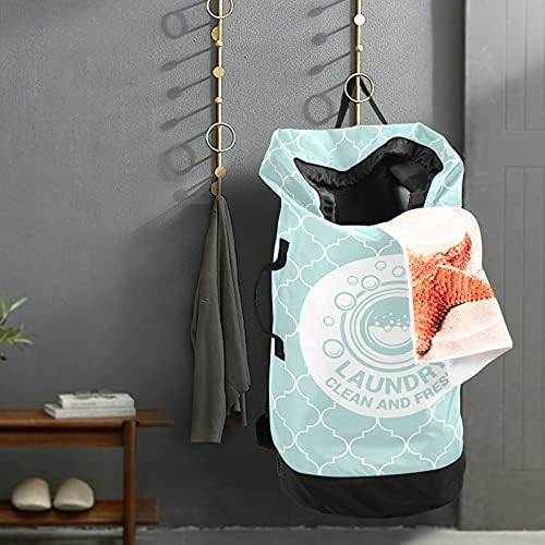 Bolsa de lavanderia marrocos geométrica com alças de ombro com alças de lavanderia Backpack Saco de tração de traço de