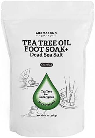 Aromasong Tea Tree Feot Stoak Treatment com 7 óleos essenciais - Optimsm - óleo de eucalipto com sal do mar morto 14 oz.