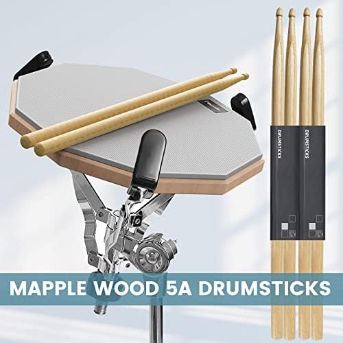 Plazotta 12 polegadas Silent Drum Practice Pad com 2 pares de tambor e bolsa de armazenamento, dispositivos de prática conjunto